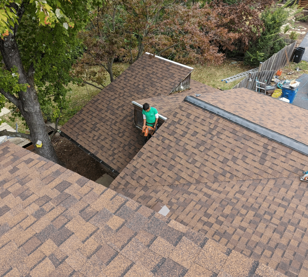 Man on a Roof in St Louis