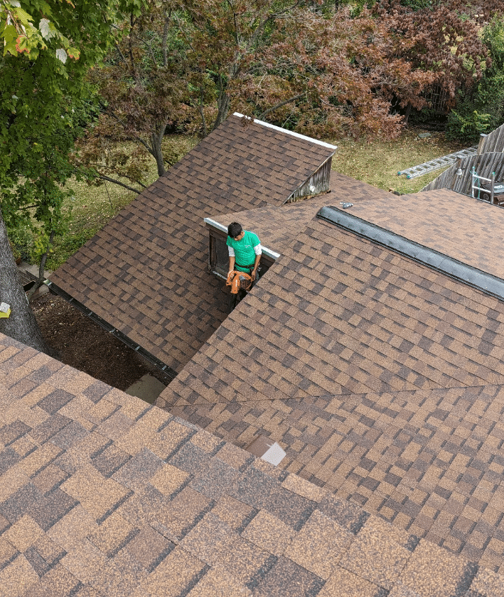Roofer working on a Roof