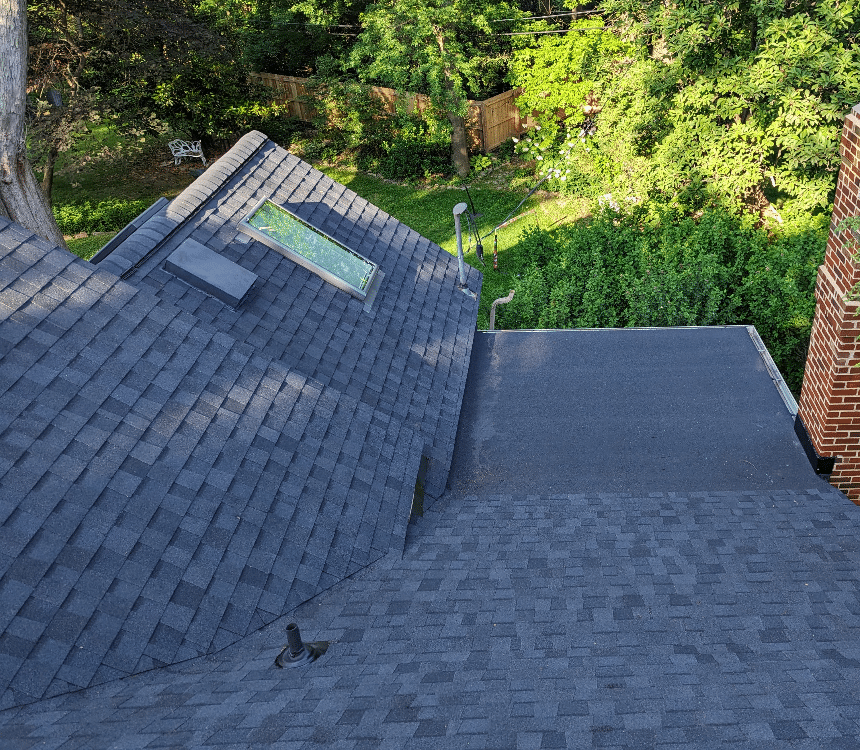 Skylights on a black roof