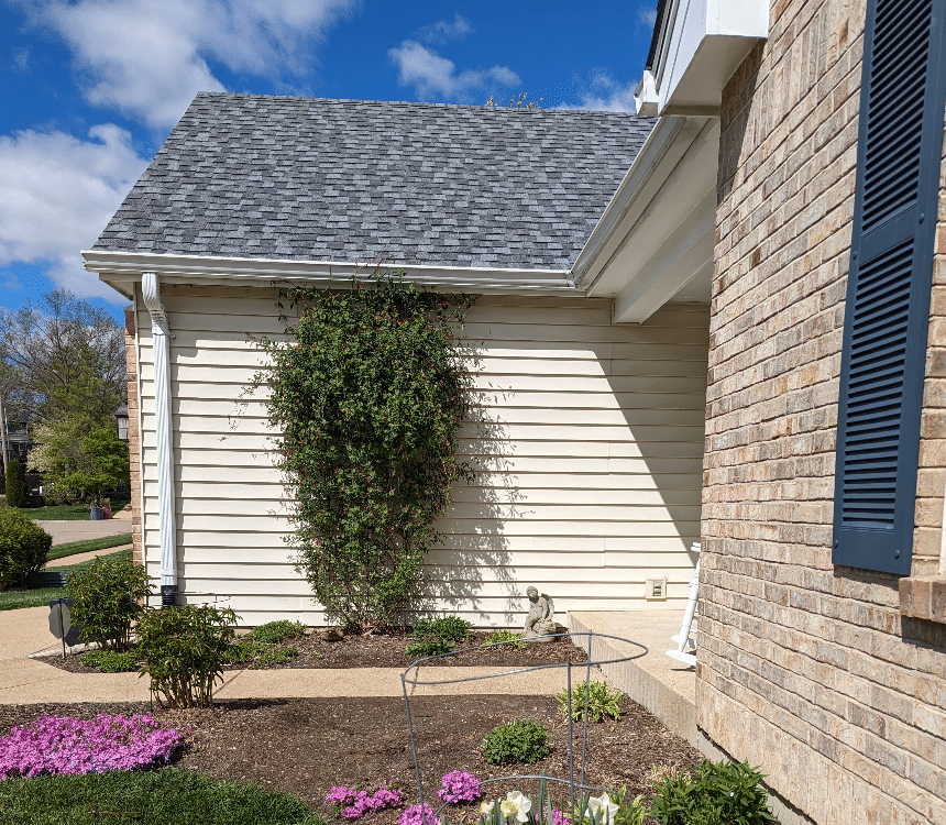 White Gutters on Residential Home