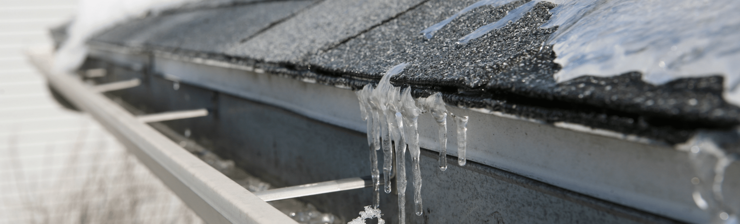 Winter Frozen Gutter